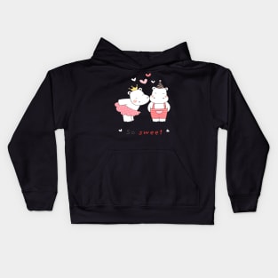 kawaii animal valentine day Kids Hoodie